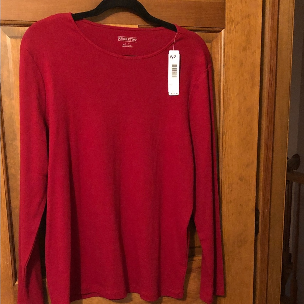 Pendleton Crimson Red Long-sleeved Cotton Shirt
